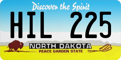 ND license plate HIL225