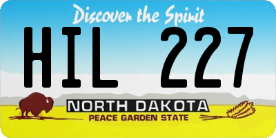 ND license plate HIL227