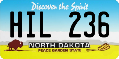 ND license plate HIL236