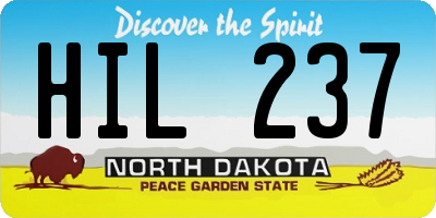 ND license plate HIL237