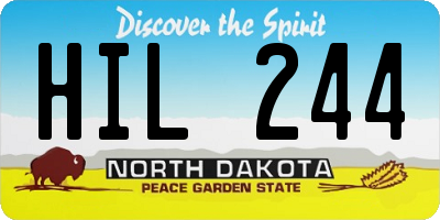 ND license plate HIL244