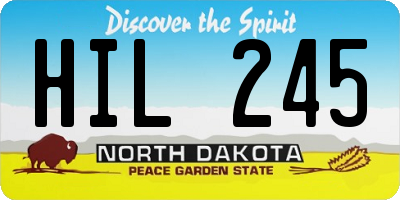 ND license plate HIL245