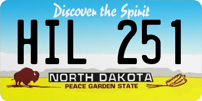 ND license plate HIL251