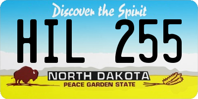 ND license plate HIL255