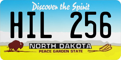 ND license plate HIL256