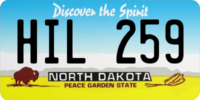 ND license plate HIL259