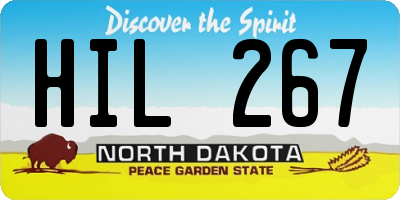 ND license plate HIL267
