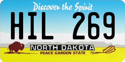 ND license plate HIL269