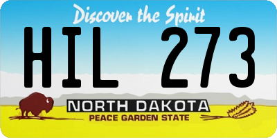ND license plate HIL273