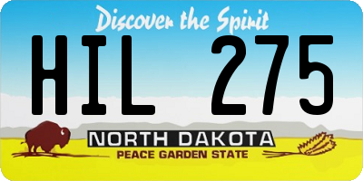 ND license plate HIL275