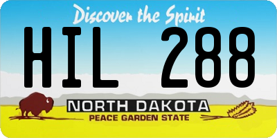 ND license plate HIL288