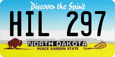 ND license plate HIL297