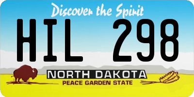 ND license plate HIL298