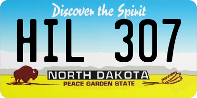ND license plate HIL307