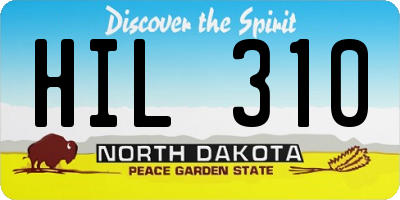 ND license plate HIL310