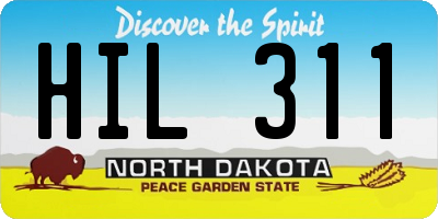 ND license plate HIL311