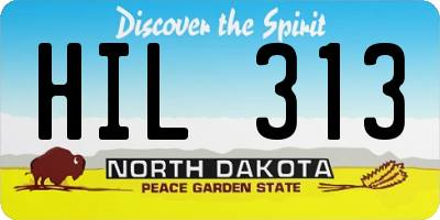 ND license plate HIL313
