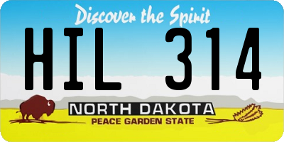 ND license plate HIL314