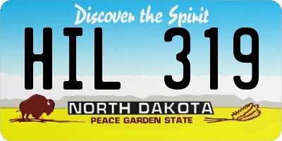 ND license plate HIL319
