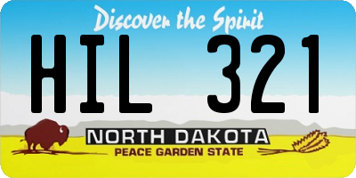 ND license plate HIL321