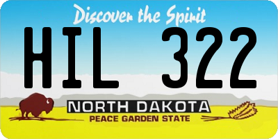 ND license plate HIL322