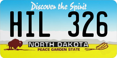 ND license plate HIL326