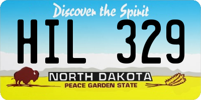 ND license plate HIL329