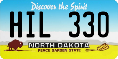 ND license plate HIL330