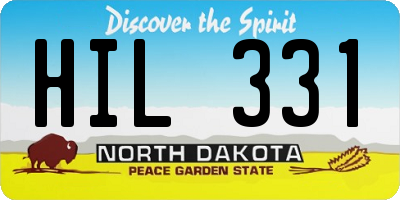 ND license plate HIL331