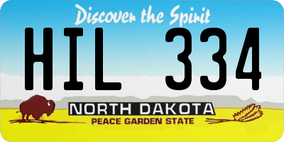 ND license plate HIL334
