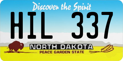 ND license plate HIL337