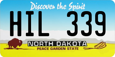 ND license plate HIL339