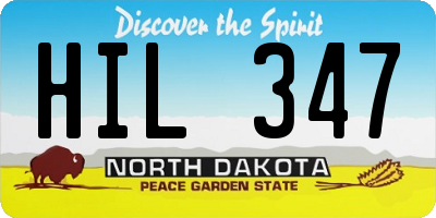 ND license plate HIL347