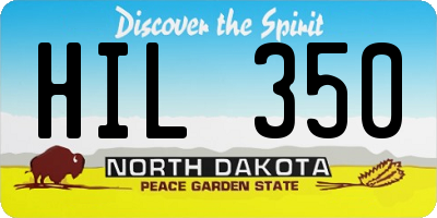 ND license plate HIL350