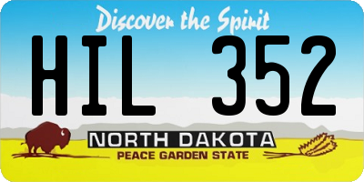 ND license plate HIL352