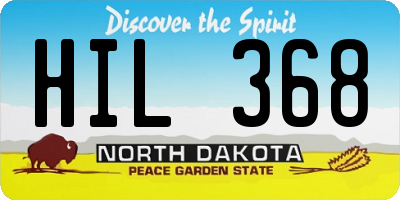ND license plate HIL368