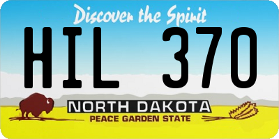 ND license plate HIL370