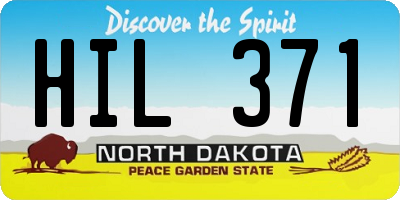 ND license plate HIL371