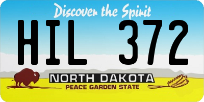 ND license plate HIL372