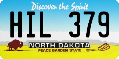 ND license plate HIL379