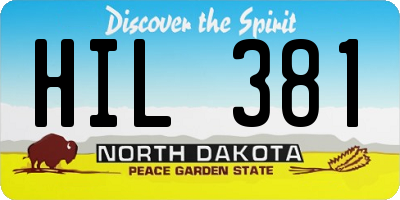 ND license plate HIL381