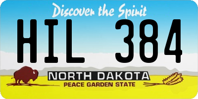 ND license plate HIL384