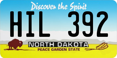 ND license plate HIL392