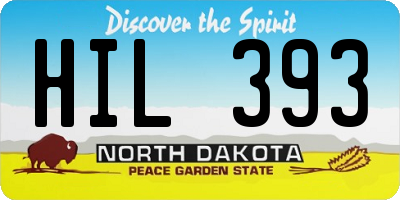 ND license plate HIL393