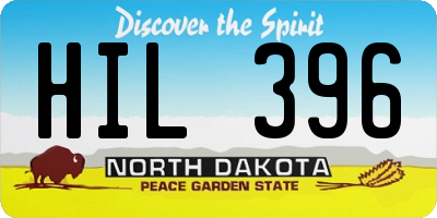ND license plate HIL396