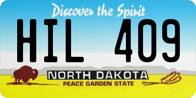 ND license plate HIL409