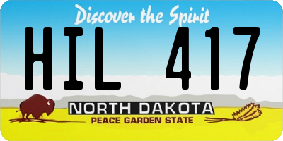 ND license plate HIL417