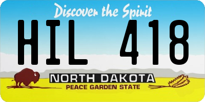 ND license plate HIL418
