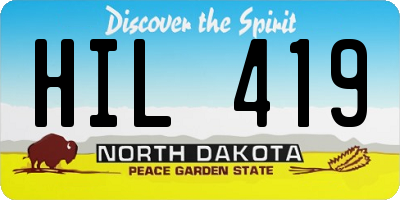 ND license plate HIL419