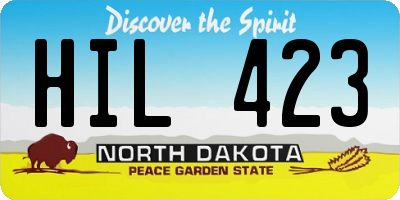 ND license plate HIL423